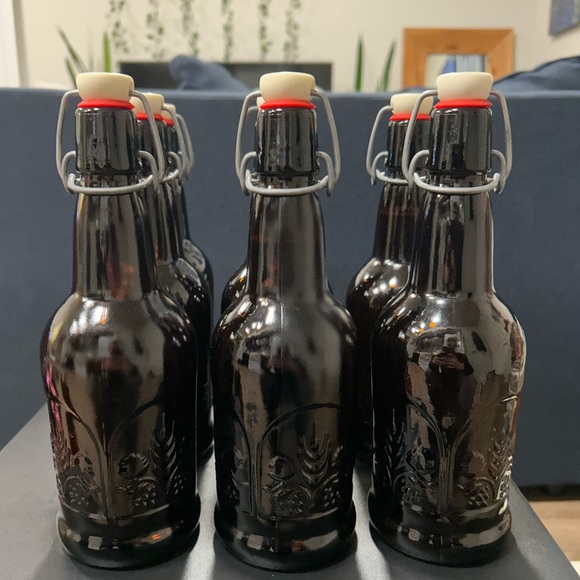 Vintage Grolsch Amber Brown Beer Bottles with SwingTop Lids Excellent Condition - Picture 3 of 8